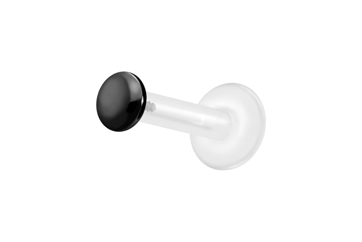 PTFE Labret Piercing mit Innengewinde + Titan-Aufsatz FLACH